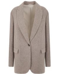 Brunello Cucinelli - Single-Breasted Button-Fastening Blazer - Lyst