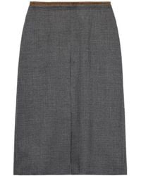 Prada - Pleated Wool Skirt - Lyst