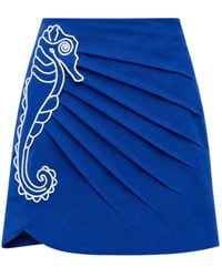 FARM Rio - Seahorse Embroidery Mini Skirt - Lyst