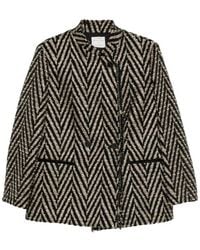 forte_forte - Herringbone Knit Jacket With Fringe - Lyst