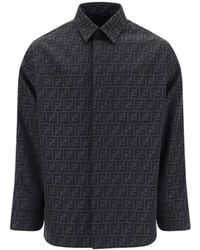 Fendi - All-Over Monogram Jacquard Overshirt - Lyst