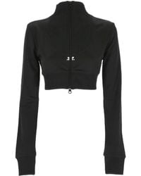 Courreges - Courrèges Ribbed Long-Sleeved Cropped Sweatshirt - Lyst