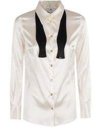 Elisabetta Franchi - Bow-Detail Satin Shirt - Lyst