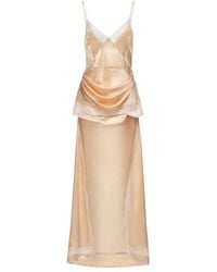 Magda Butrym - Peach-Colored Asymmetrical Slip Dress With Lace Inserts - Lyst
