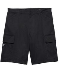 Prada - Logo Plaque Bermuda Shorts - Lyst