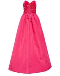 Monique Lhuillier - Strapless Silk Gown - Lyst