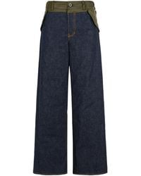 Sacai - Wide Leg Denim Jeans - Lyst