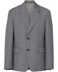 Prada - Buttoned Tailored Blazer - Lyst