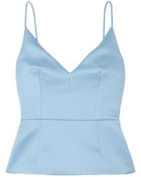 Emilia Wickstead - Vero Duchesse-Satin Peplum Top - Lyst