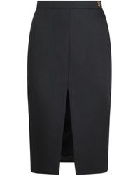 Elisabetta Franchi - Front-Slit Midi Skirt - Lyst