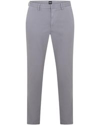 BOSS - Lightgrey Twill Chino Trousers - Lyst