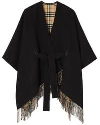 Burberry - Fringed-Edge Tay Cape - Lyst