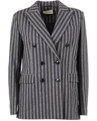 Circolo 1901 - Long Sleeved Striped Blazer - Lyst