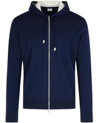 Eleventy - Hooded Cashmere Zip Sweater - Lyst