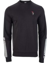 EA7 - Round Collar Long Sleeve Sweater - Lyst