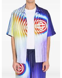 CASABLANCA - Shockwave Short-Sleeve Silk Shirt - Lyst
