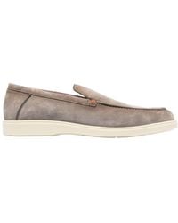 Santoni - Almond-Toe Slip-On Loafers - Lyst
