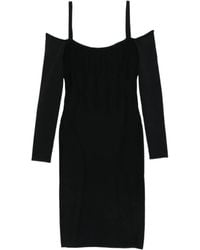 Mugler - Off-The-Shoulder Long-Sleeved Midi Dress - Lyst