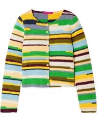 The Elder Statesman - Striped Crocheted Organic Cotton Cardigan - Lyst