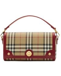 Burberry - Checked Top Handle Note Bag - Lyst