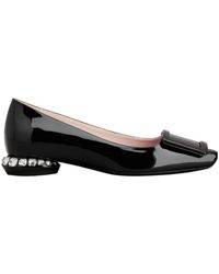Roger Vivier - Strass Heel Covered Buckle Ballerinas - Lyst