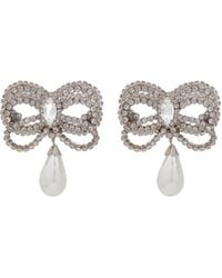 Alessandra Rich - Bow Embellished Earrings - Lyst