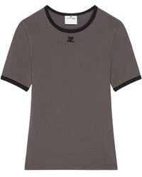 Courreges - Cotton T-Shirt With Contrasting Trim - Lyst