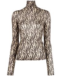 Nanushka - Graphic-Print Roll-Neck Top - Lyst