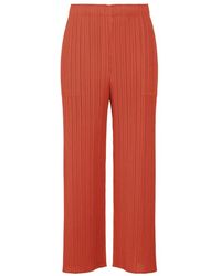 Pleats Please Issey Miyake - Pleats Please Issey Miyake Pleated Straight Leg Pants - Lyst