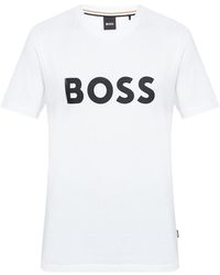 BOSS - Boss Logo Printed Crewneck T-Shirt - Lyst