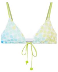 CASABLANCA - Sea Printed Triangle Bikini Top - Lyst