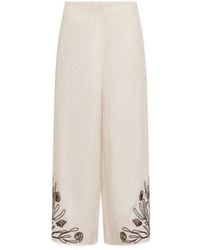 Marella - Embroidered Trousers - Lyst