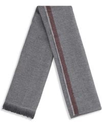 Brunello Cucinelli - Contrast-Trim Frayed Edge Scarf - Lyst