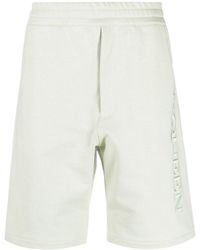 McQueen - Logo Embroidered Bermuda Shorts - Lyst