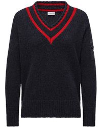 Moncler - V-Neck Long Sleeved Sweater - Lyst