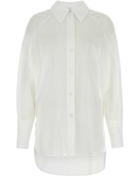 Alberta Ferretti - Semi-Sheer Curved Hem Shirt - Lyst