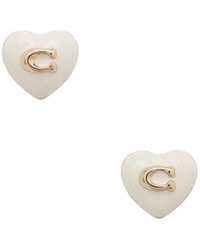 COACH - Heart-Shaped Earrings - Lyst