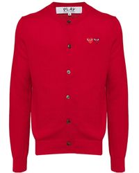 COMME DES GARÇONS PLAY - Comme Des Garçons Play Crewneck Knitted Cardigan - Lyst