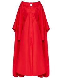 Valentino - Cape-Detail Cotton Maxi Dress - Lyst
