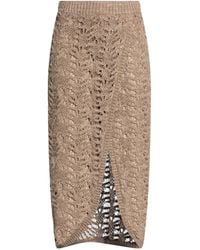 Brunello Cucinelli - Solid Color Knit Midi Skirt - Lyst