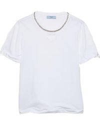 Prada - Triangle-Patch Crewneck T-Shirt - Lyst