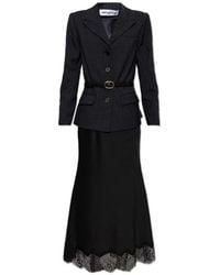 Self-Portrait - Tailored Blazer Satin Midi Dress - Lyst