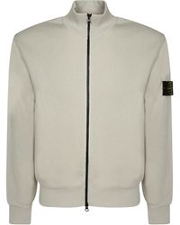 Stone Island - Ribbed Stand-Collar Cardigan - Lyst