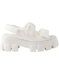 Prada - Triangle-Logo Quilted Chunky Sandals - Lyst