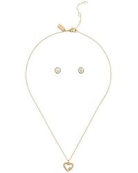 COACH - Heart-Shaped Pendant Necklace And Earrings Two-Pack - Lyst