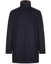 Herno - Stand Collar Single-Breasted Coat - Lyst
