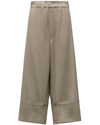 Moncler - Logo Wide-Legged Ankle Casual Pants - Lyst