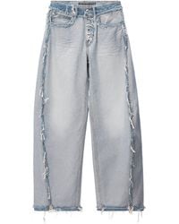 Alexander Wang - Frayed-Edge Wide-Leg Jeans - Lyst