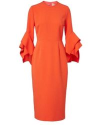 ROKSANDA - Ruffled Midi Dress - Lyst