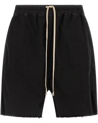 Rick Owens - Drawstring Frayed Hem Shorts - Lyst